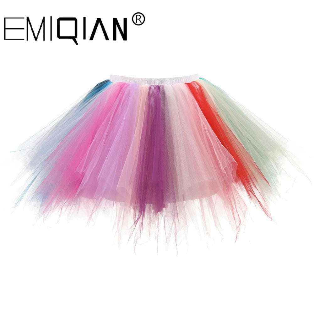 Short Petticoat Tulle Skirts Elastic Stretchy Layers  