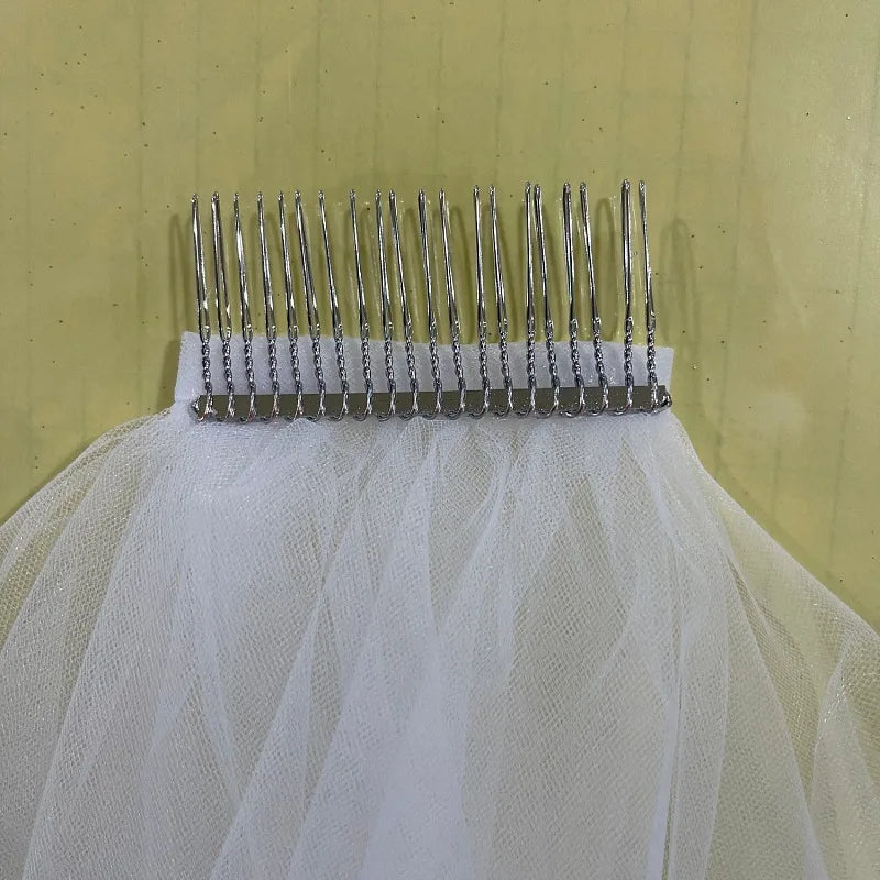 Two Layer Short Wedding Veil With Comb  