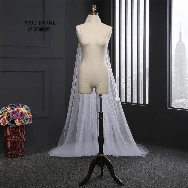 Two Layer Wedding Accessories 3-Meter Length Long Soft Tulle Bridal Veils  