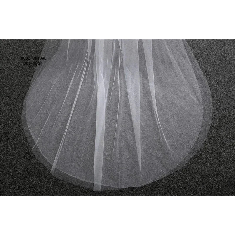 Two Layer Wedding Accessories 3-Meter Length Long Soft Tulle Bridal Veils  