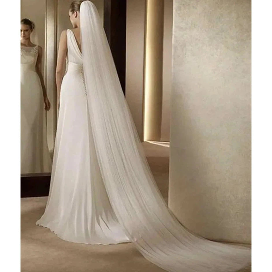 Two Layer Wedding Accessories 3-Meter Length Long Soft Tulle Bridal Veils  