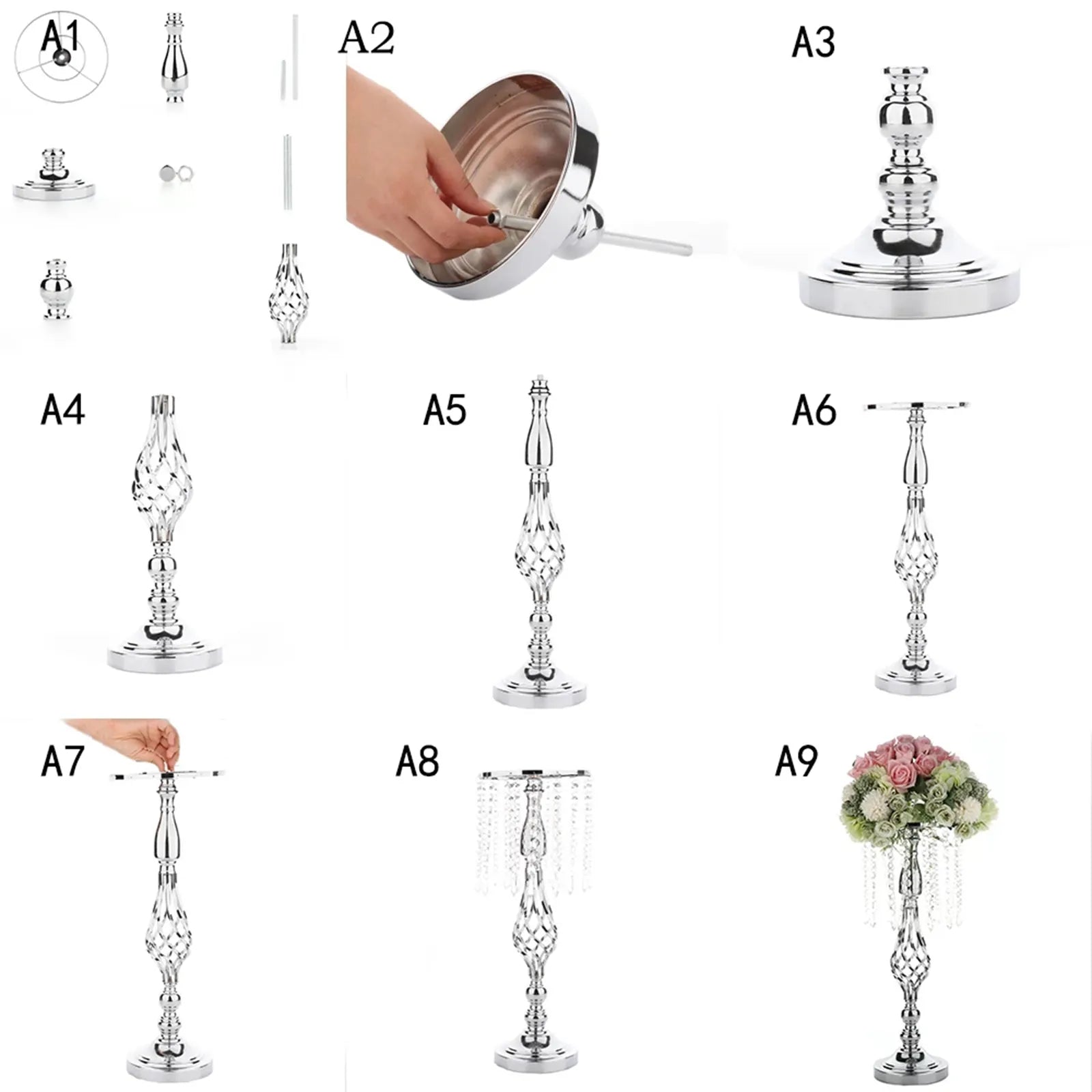 Versatile Candles Holder, Candlesticks with crystal detail  