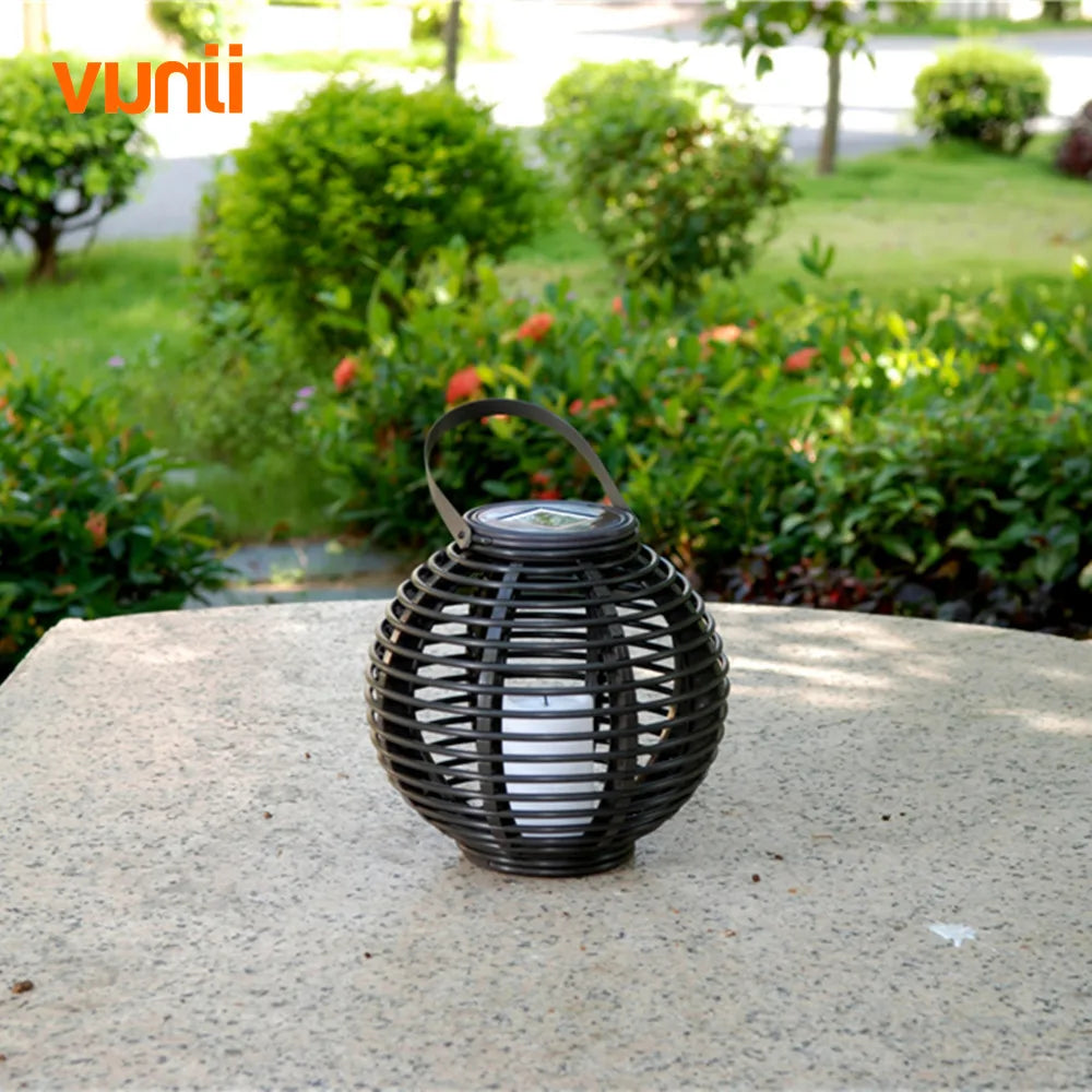 Waterproof LED Solar Powered Candle Lantern With Flickering  