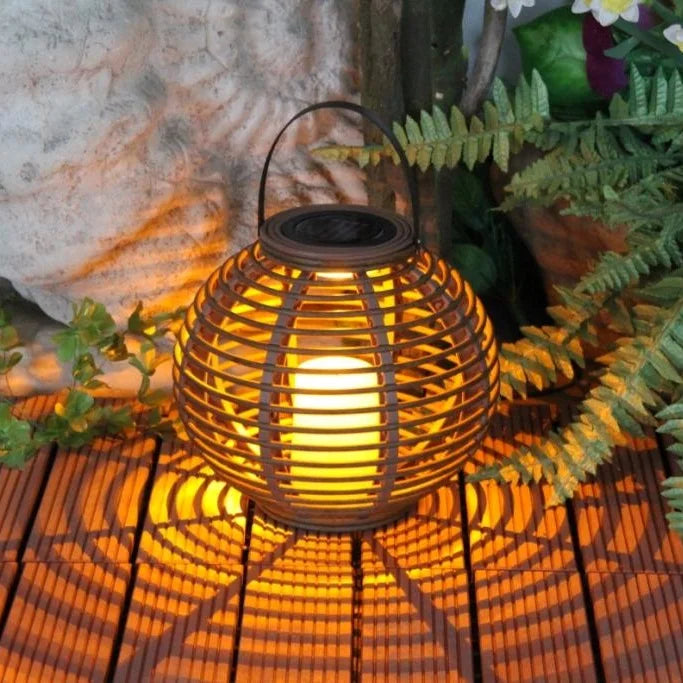 Waterproof LED Solar Powered Candle Lantern With Flickering  