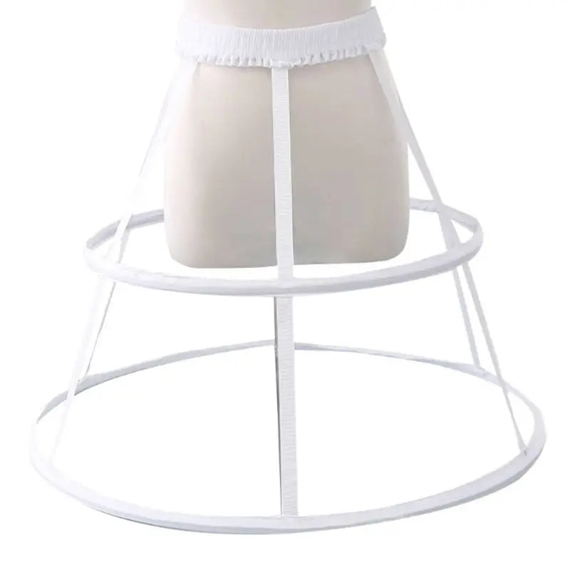 Wedding Bridal Elastic Waistband Adjustable Pannier Petticoat 2 Hoop Cage Skirt  