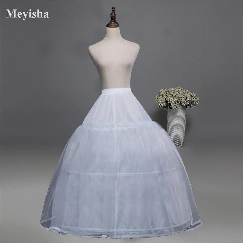 Wedding Dress Crinoline Bridal Petticoat Underskirt 3 Hoops  