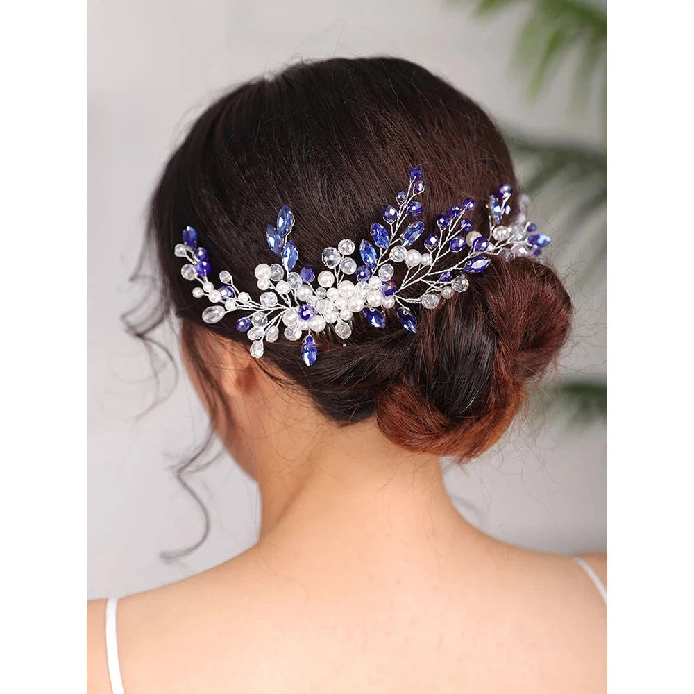 Wedding Headdress Rhinestones Hair comb Crystal Headwear  