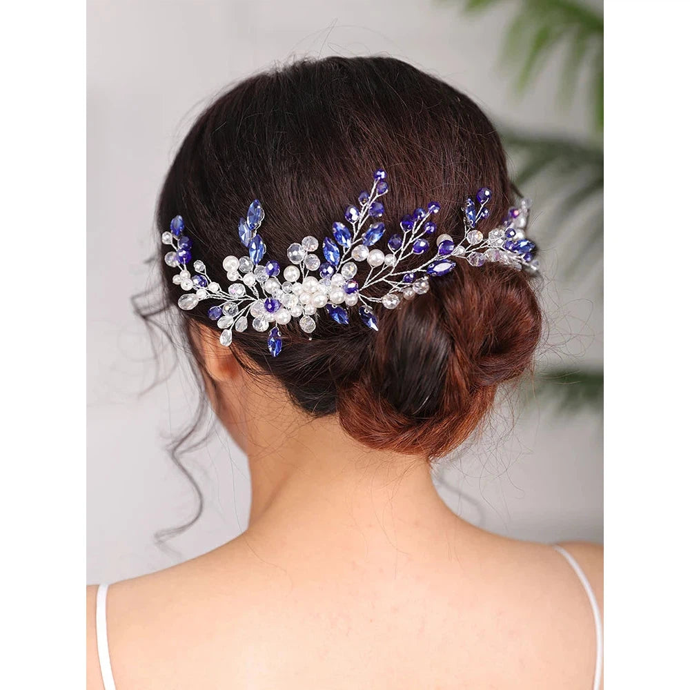 Wedding Headdress Rhinestones Hair comb Crystal Headwear  