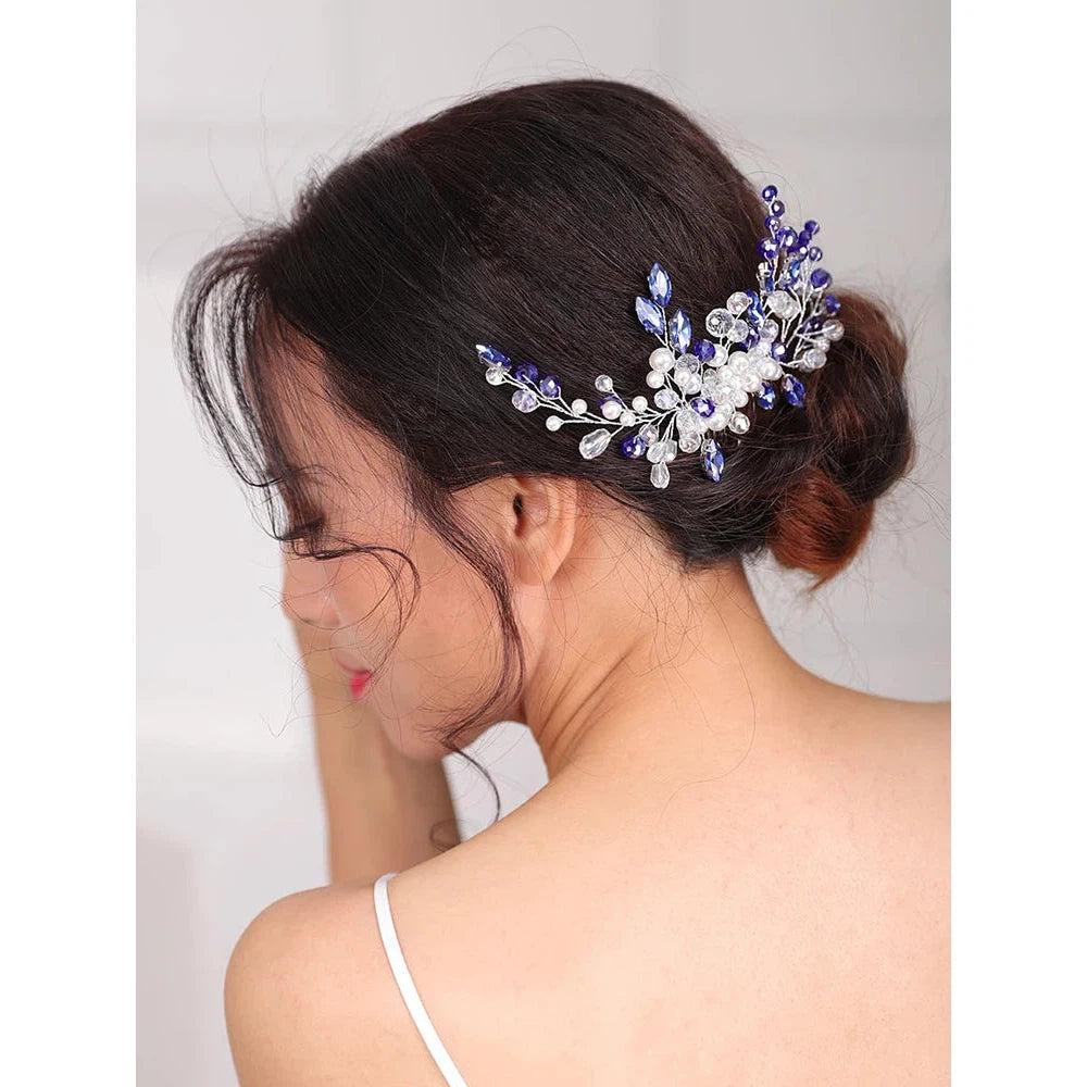 Wedding Headdress Rhinestones Hair comb Crystal Headwear  