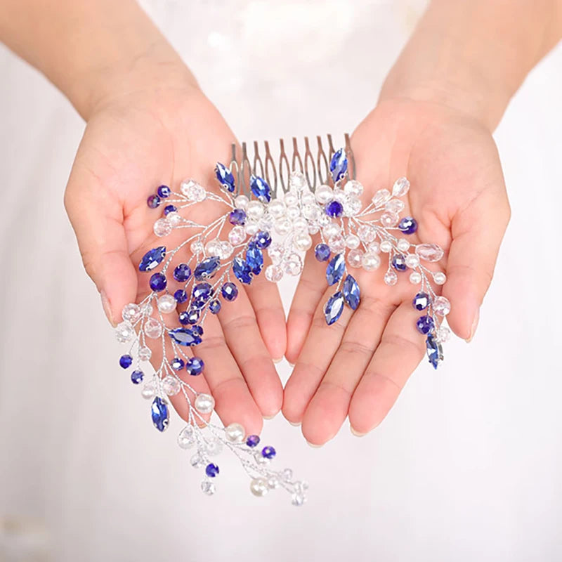 Wedding Headdress Rhinestones Hair comb Crystal Headwear  