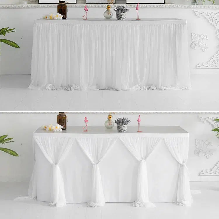 Wedding Tulle Tutu Table Skirt Pleated  