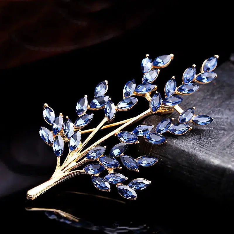 Wheat Ear Flower Crystal Brooches Bouquet  