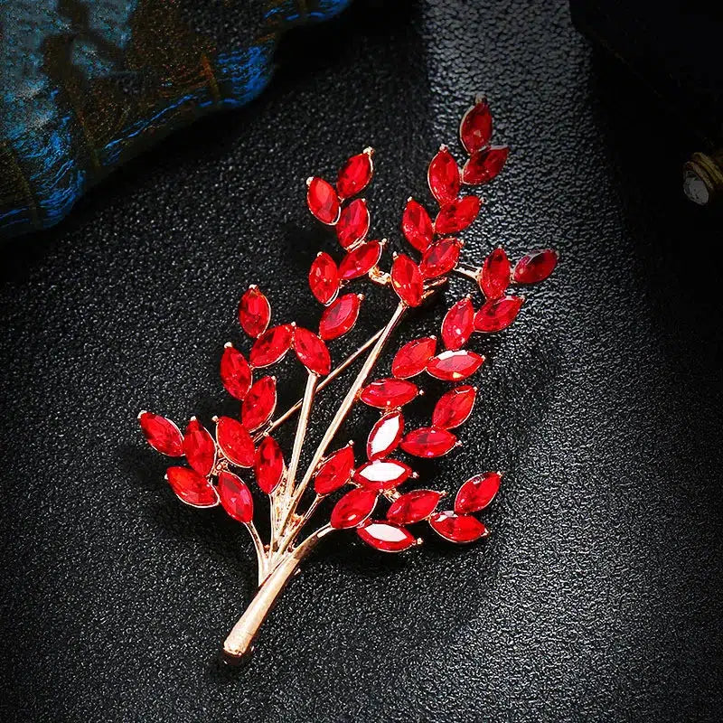 Wheat Ear Flower Crystal Brooches Bouquet  