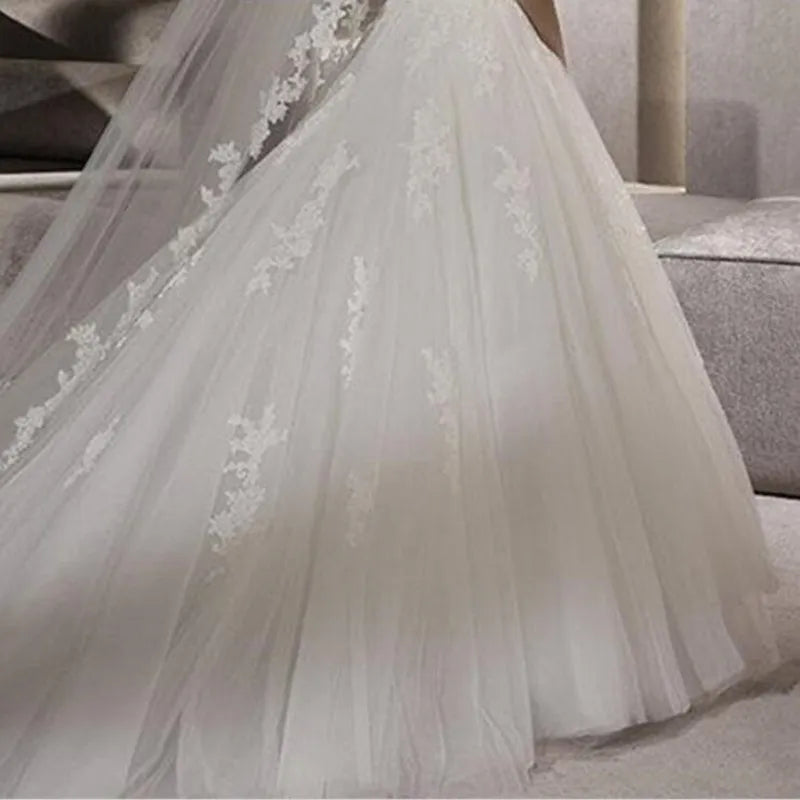 White Lace Bridal Edge Veils Hot Sale 300CM Cathedral Bridal Veil  