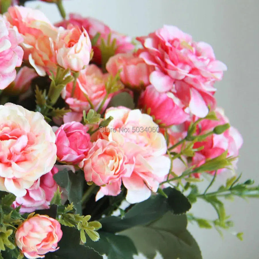 artificial bouquet silk flowers for decoration small roses autumn  