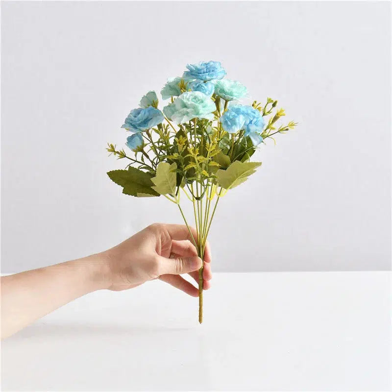 artificial bouquet silk flowers for decoration small roses autumn  