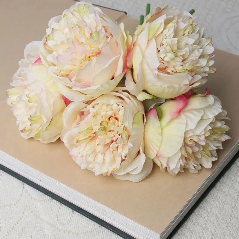 artificial silk pink peony flowers 5 heads  